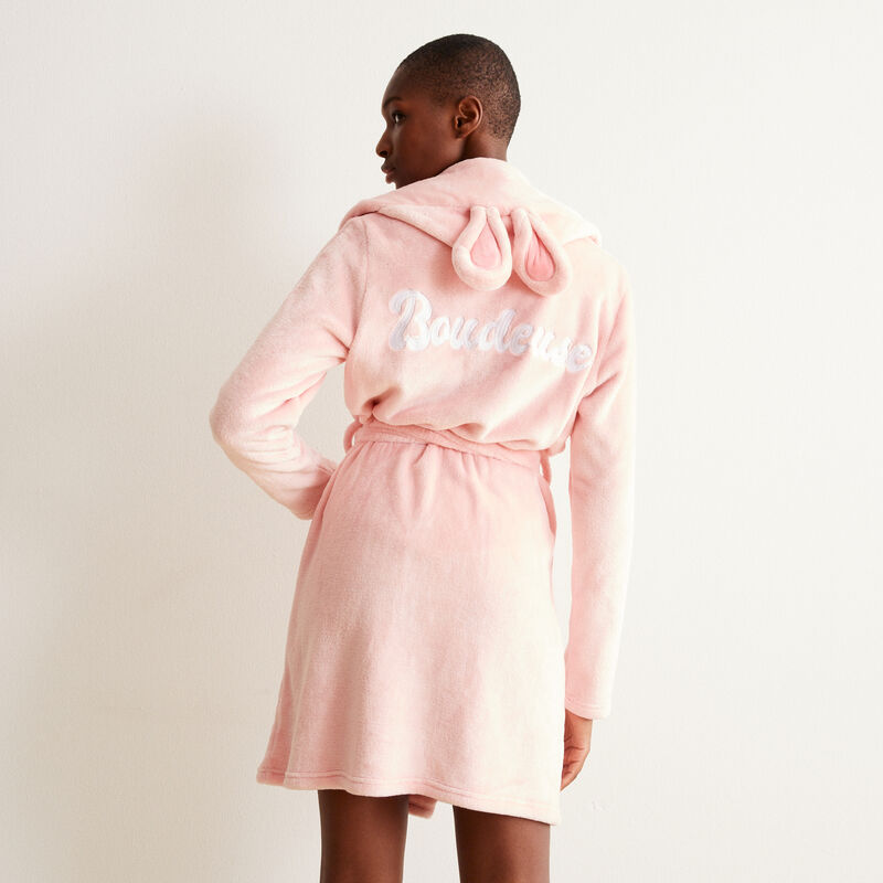 fleece sulky boudeuse bunny robe - pink fleece sulky boudeuse bunny robe - pink;