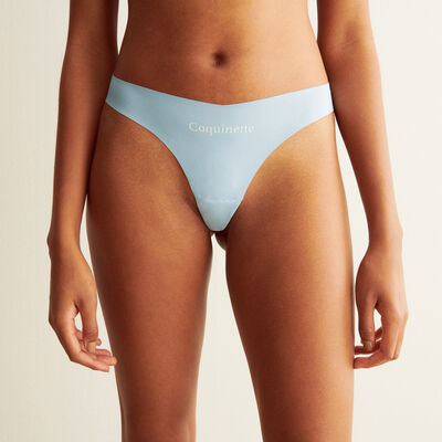 microfibre and lace "coquinette" tanga briefs - sky blue;