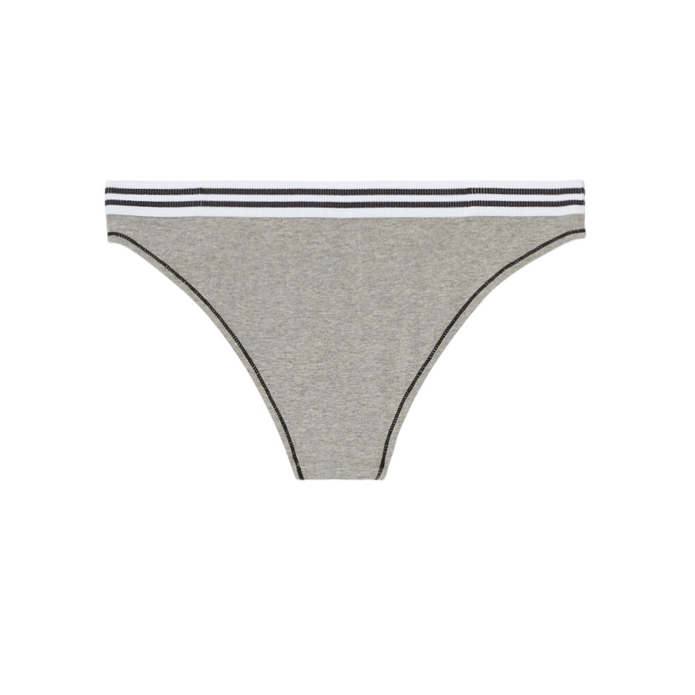 Elasticated cotton briefs - grey grey.
