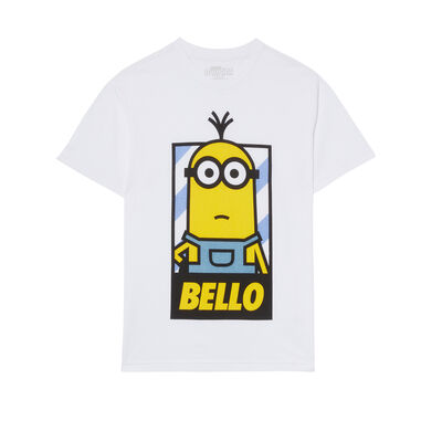 Minions top with Bello slogan - white;