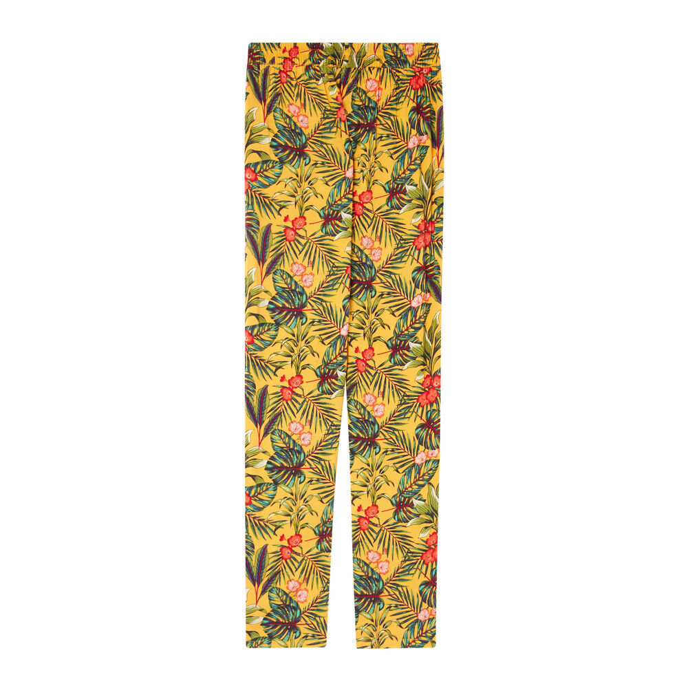 Tropical print trousers - black black.