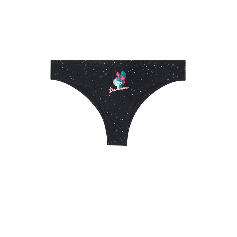 Denveriz denver print cotton tanga black.