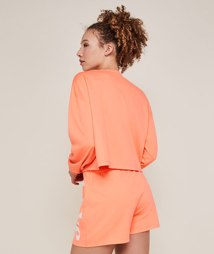 Coca-cola jumper with round neckline - fluorescent coral fluorescent coral.