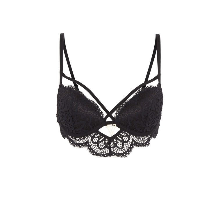 Precieusiz black push-up bustier bra black.