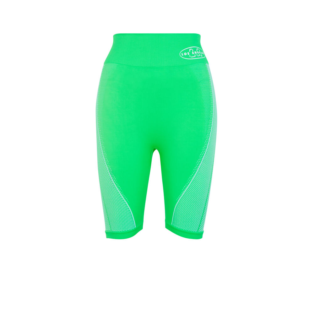 Los angeles slogan pattern cycling shorts - green green.