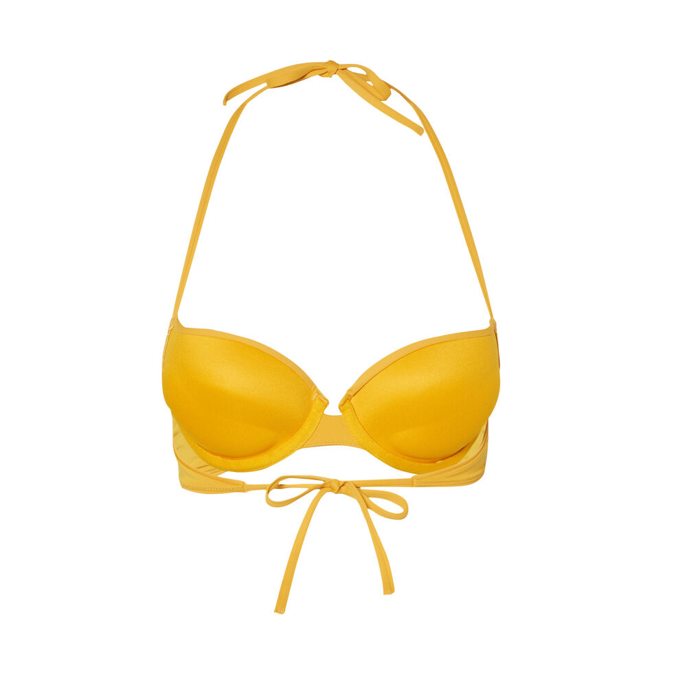 Open back push-up bikini top - yellow yellow.