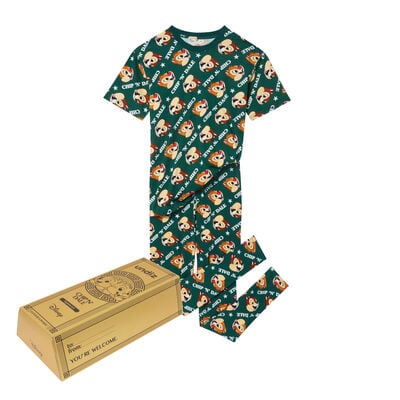 chip and dale print t-shirt and trousers set - pine green;