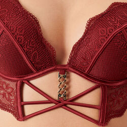 push-up bustier bra with golden chain detail;