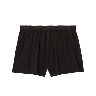 Plain cotton floaty shorts - black;
