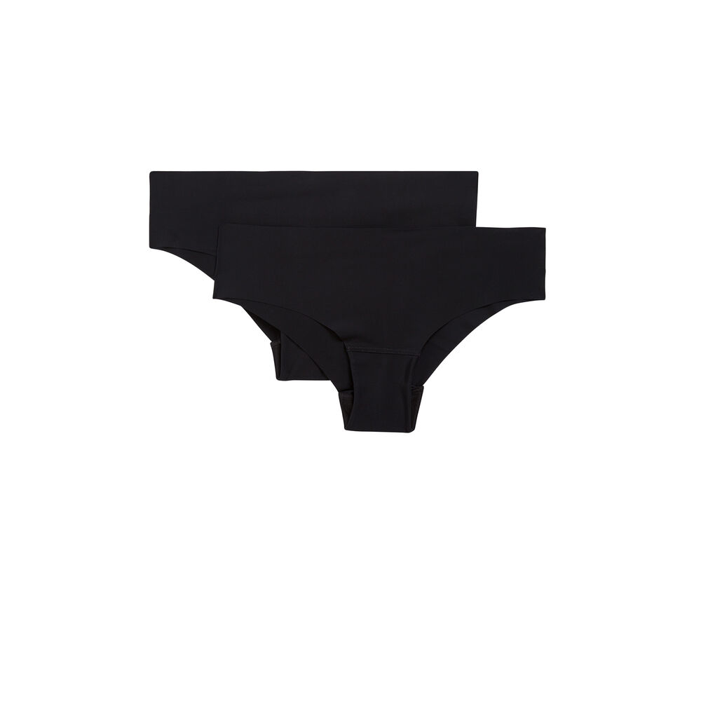 Pack of 2 microfibre shorties - black black.