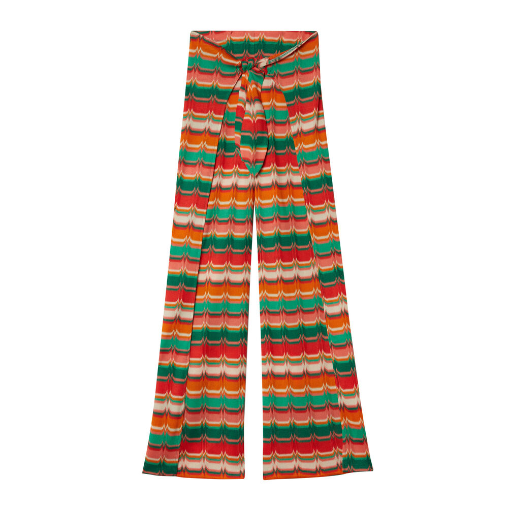 Patterned trousers with tie - green green.