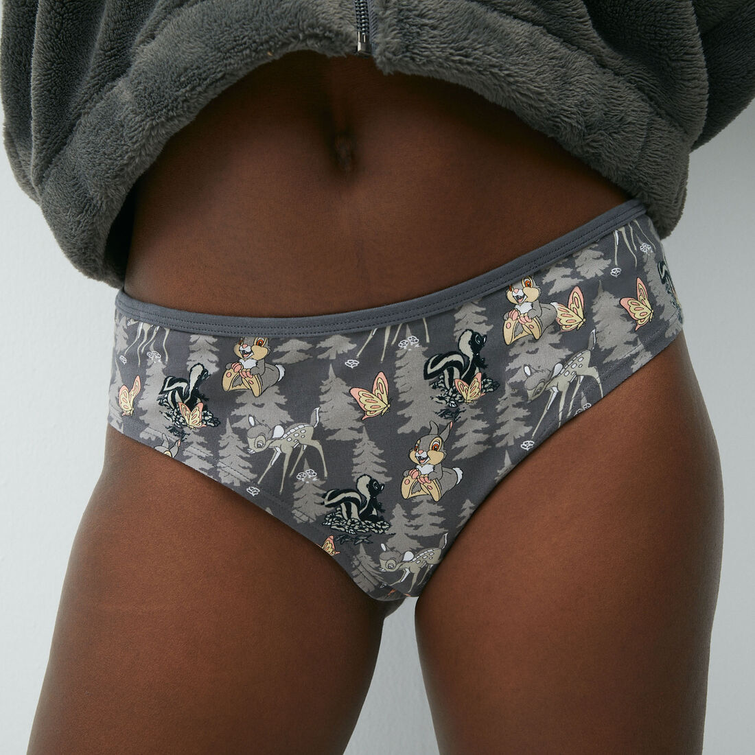 printed hipsters with Bambi character prints;