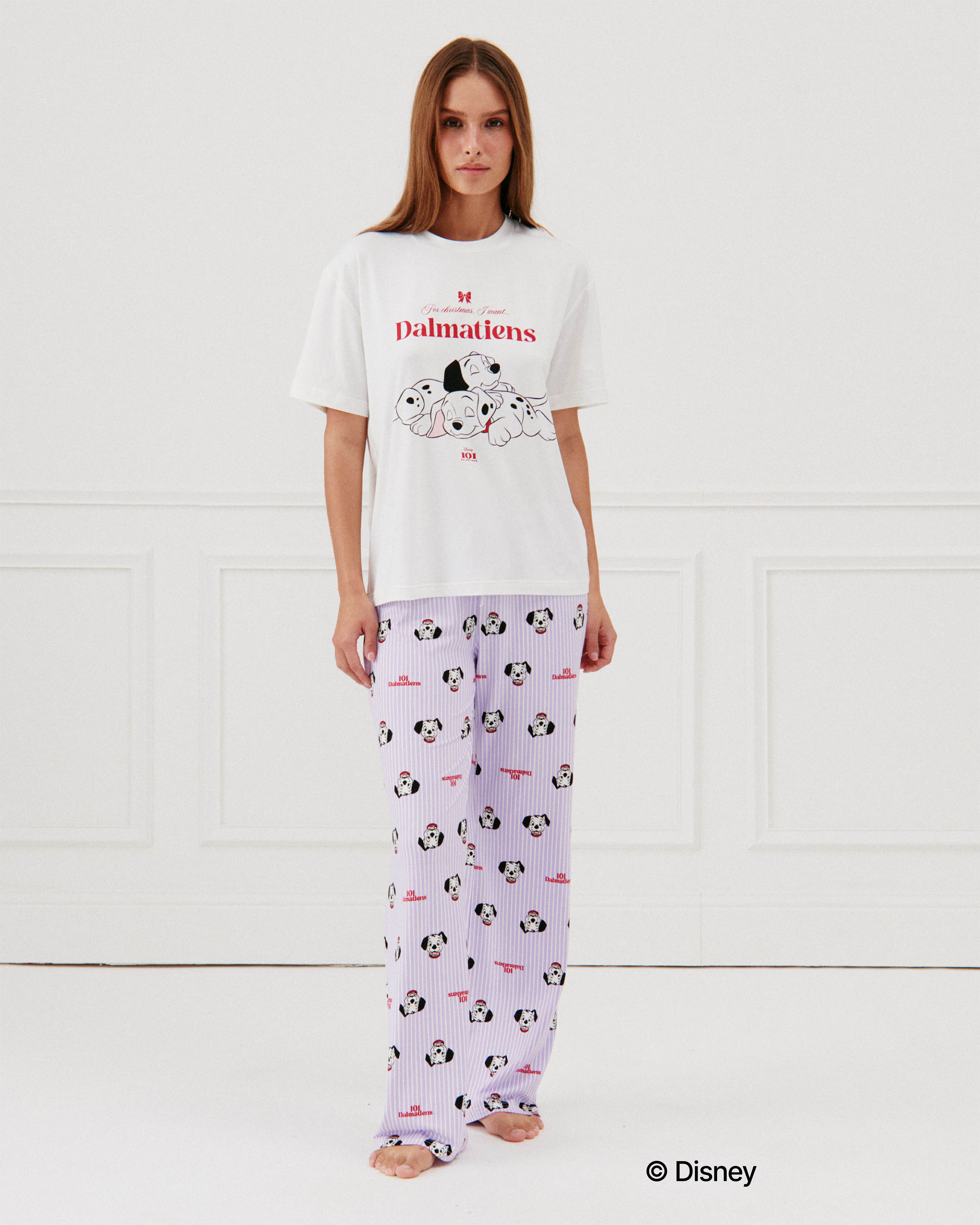 Pajama Sets 101 Dalmatians Pyjamas Womens Pink Dalmatian Print