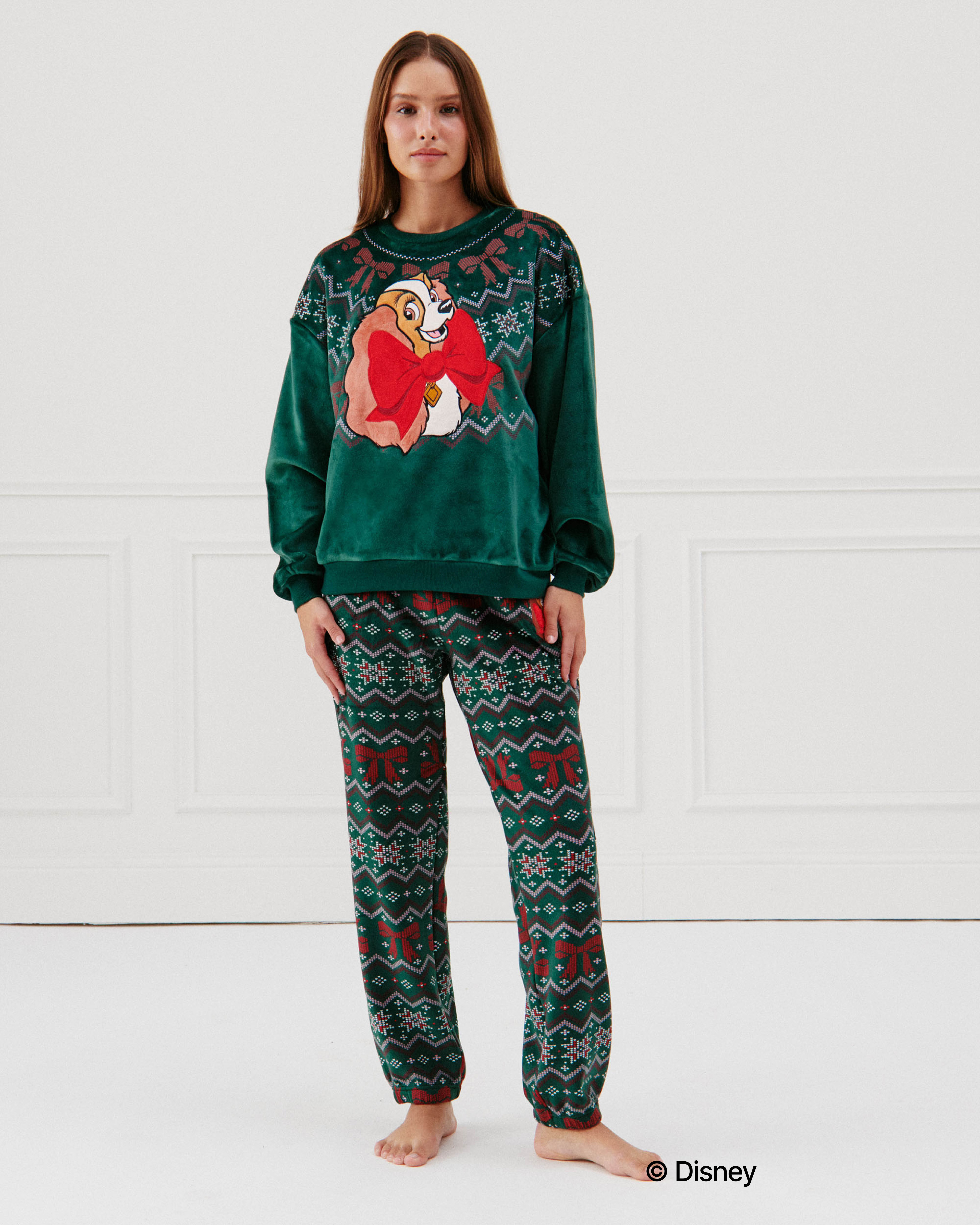 Undiz Sweat La Belle Et Le Clochard Sweat En Velours Lady Vert