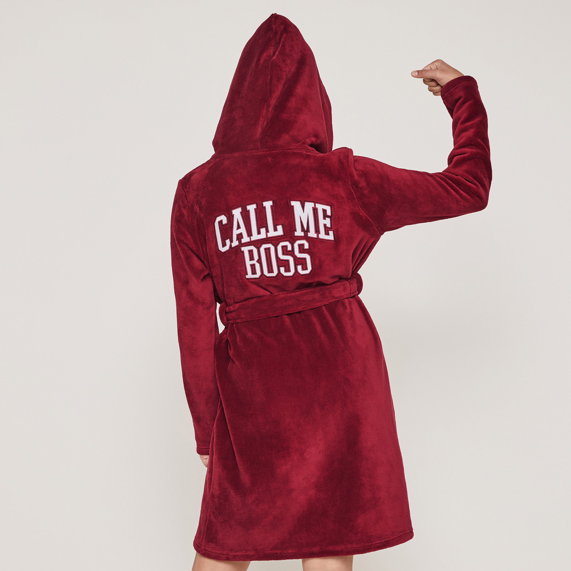 Polarowy szlafrok z kapturem chatpeigniz;