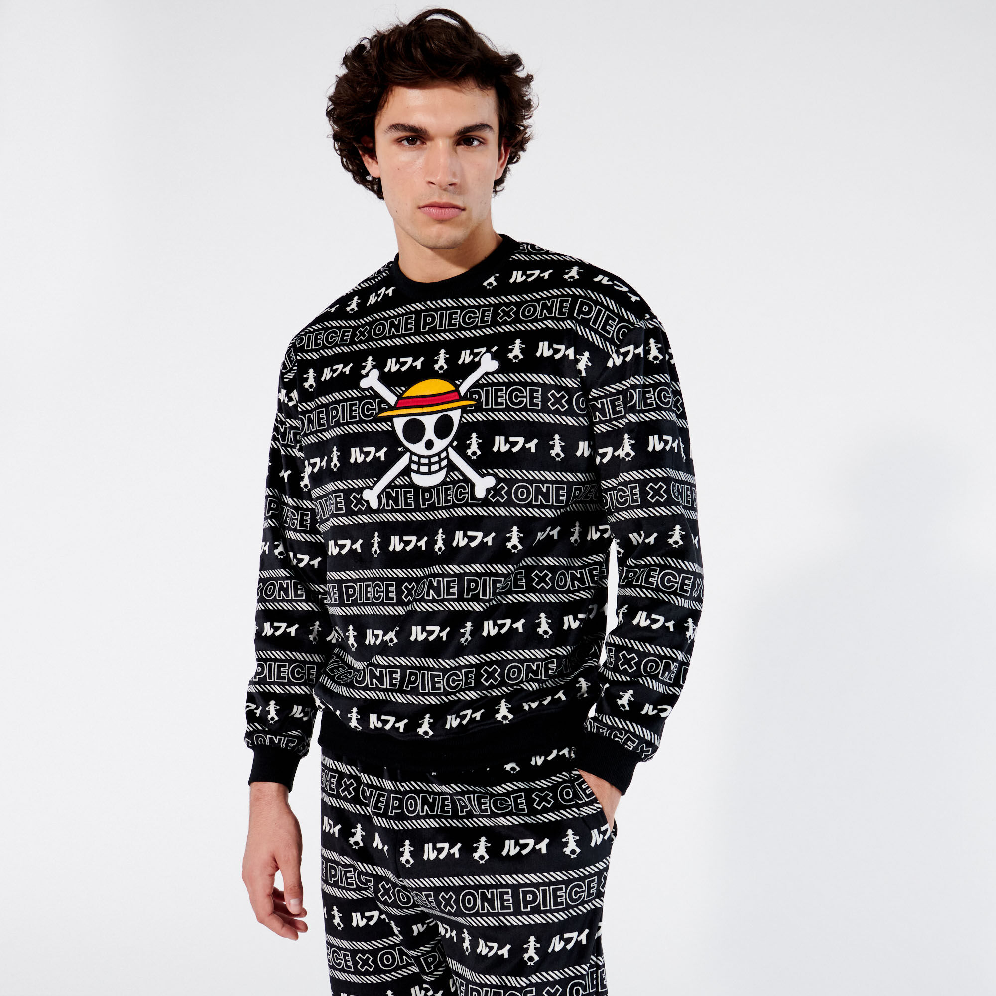 One Piece pyjama sweatshirt black Undiz