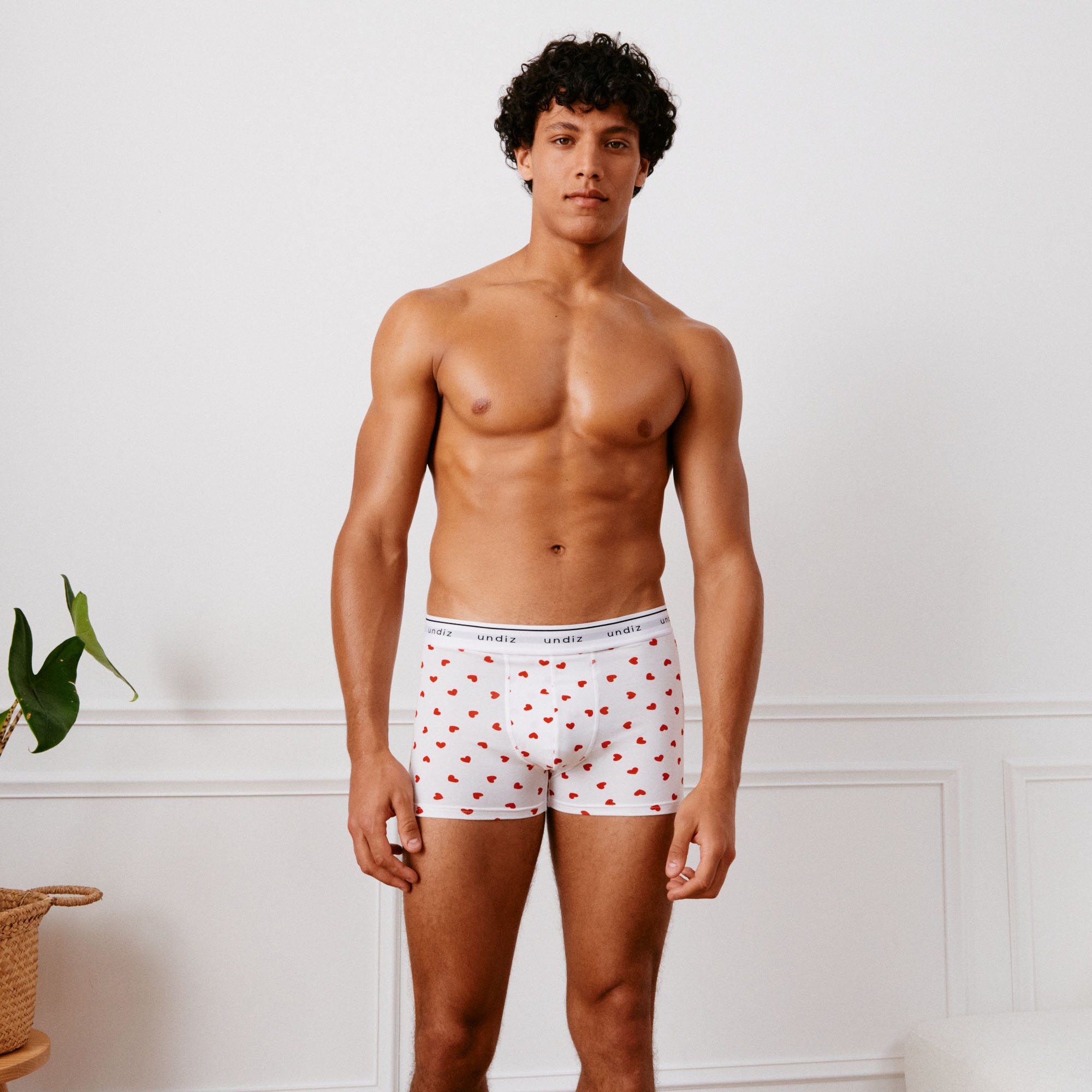 Cotton boxers with heart motifs - white - Undiz