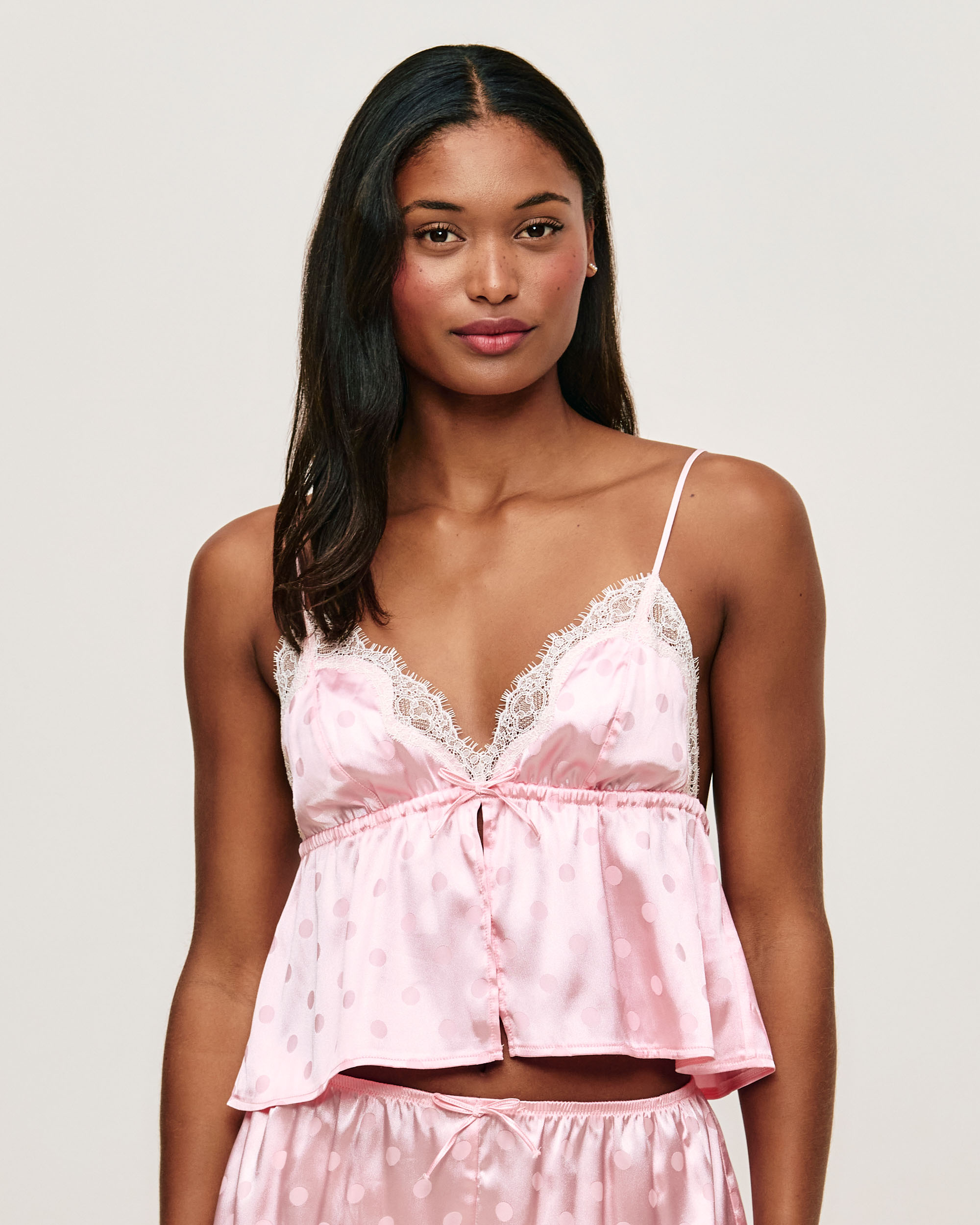 Sophie satin lace cami one-piece dot