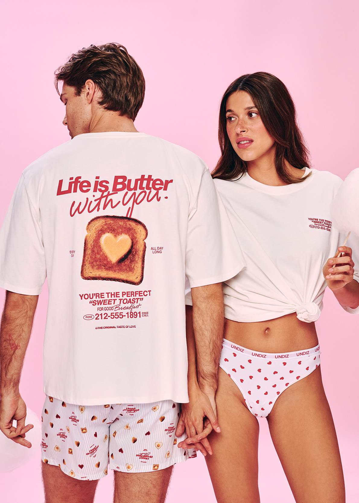 Oversized cotton T-shirt with embroidered motifs and messages