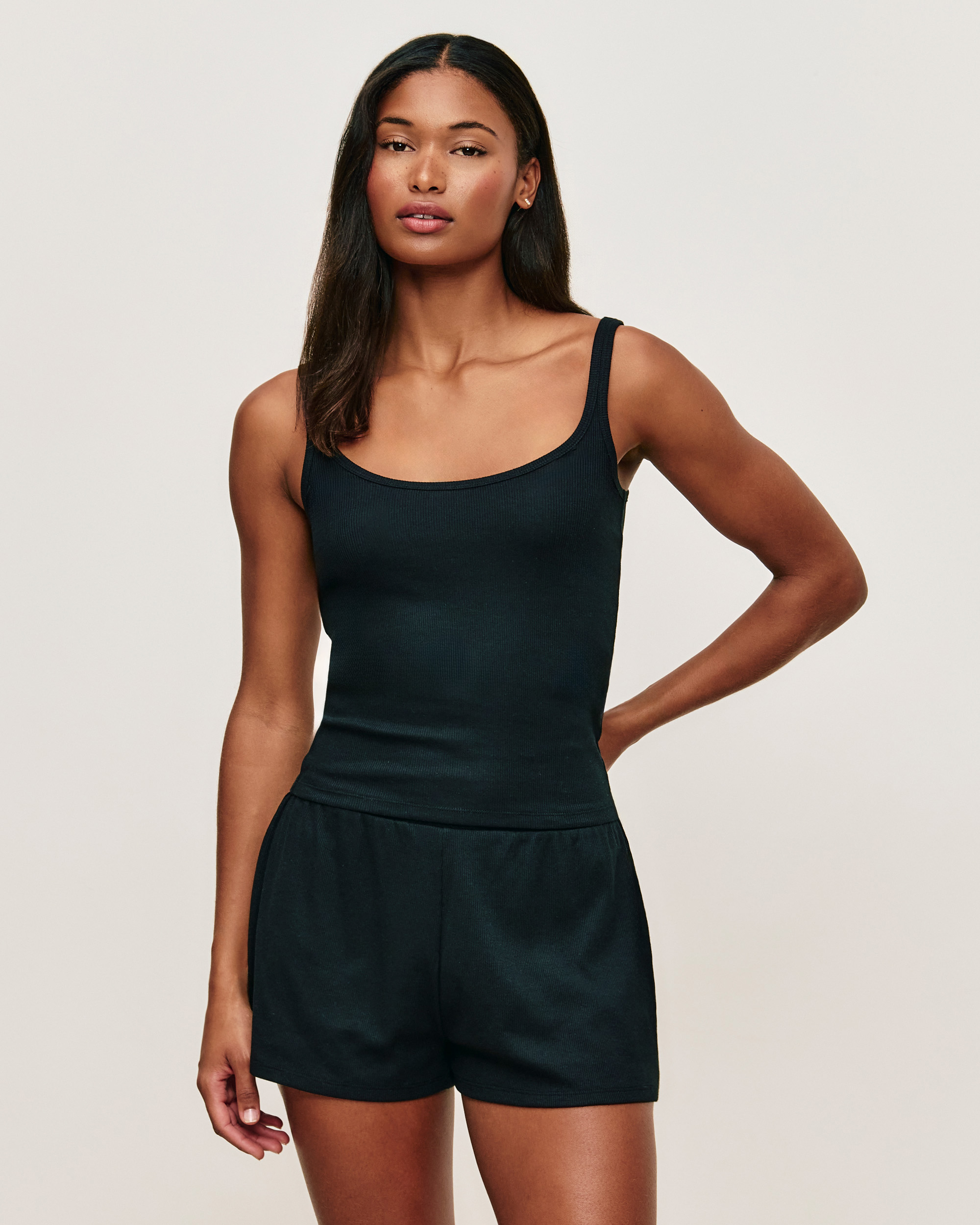 Ribbed jersey shorts - black - black - Undiz