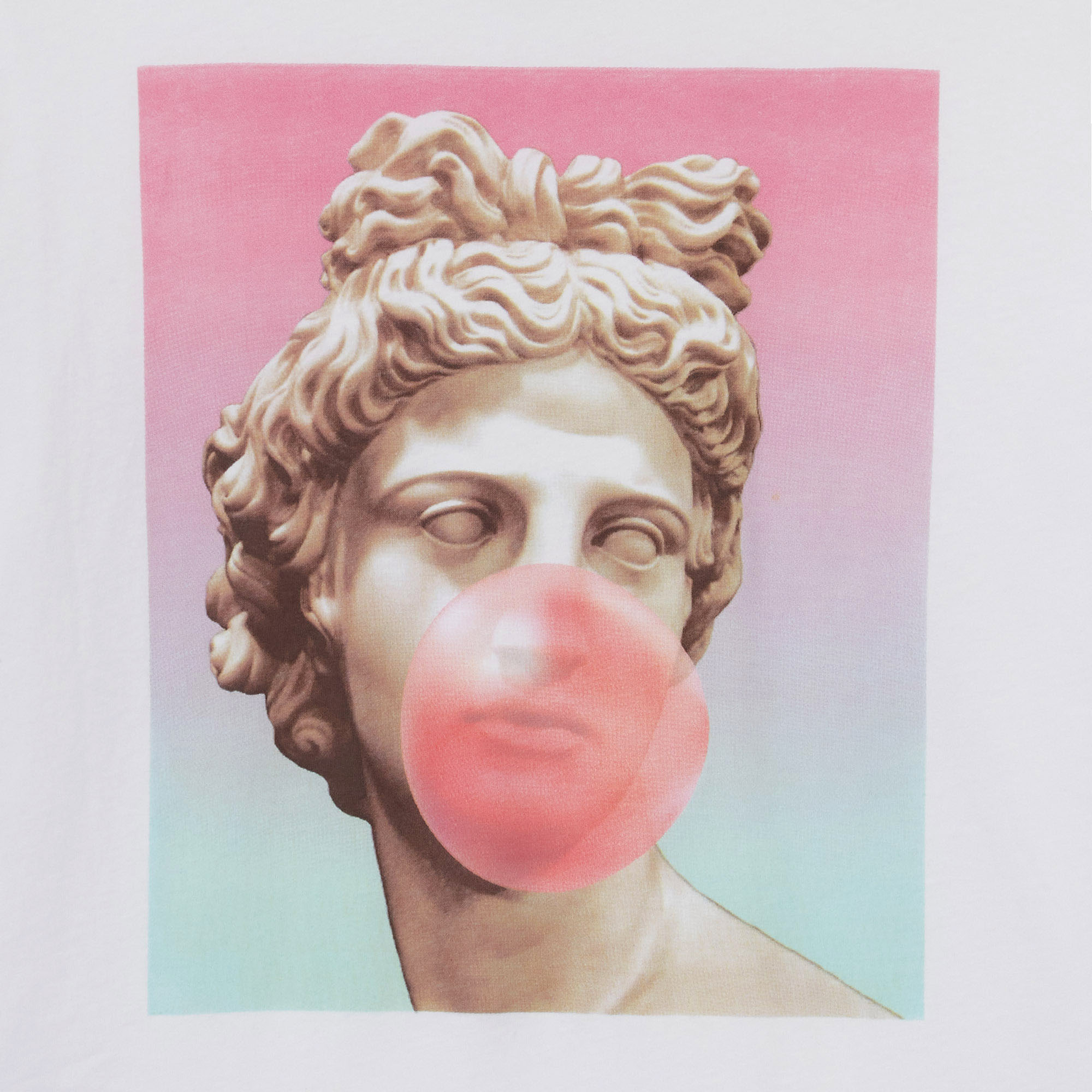 top imprimé statue chewing gum blanc blanc Undiz