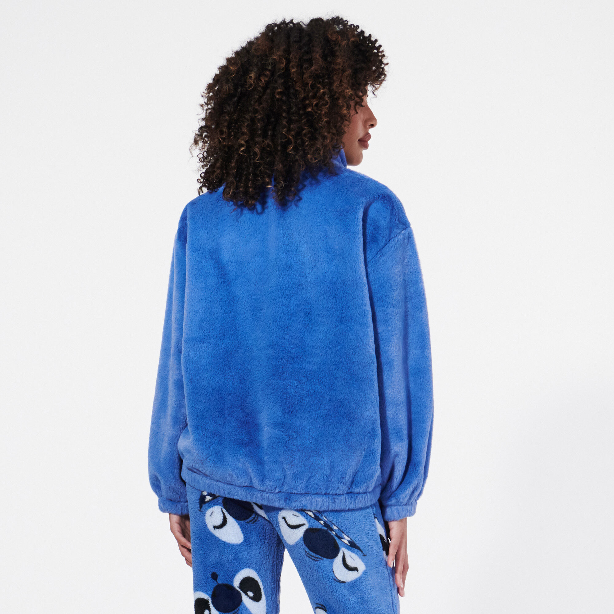 Stitch print cotton bra - blue - Undiz