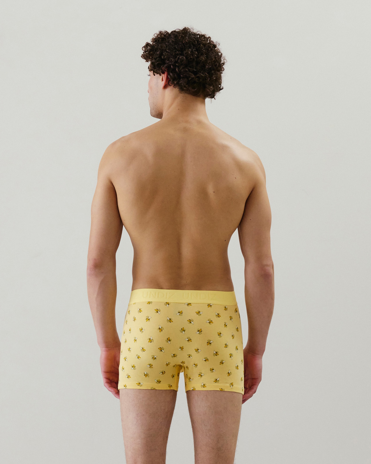 Cotton boxer shorts with pattern yellow Undiz