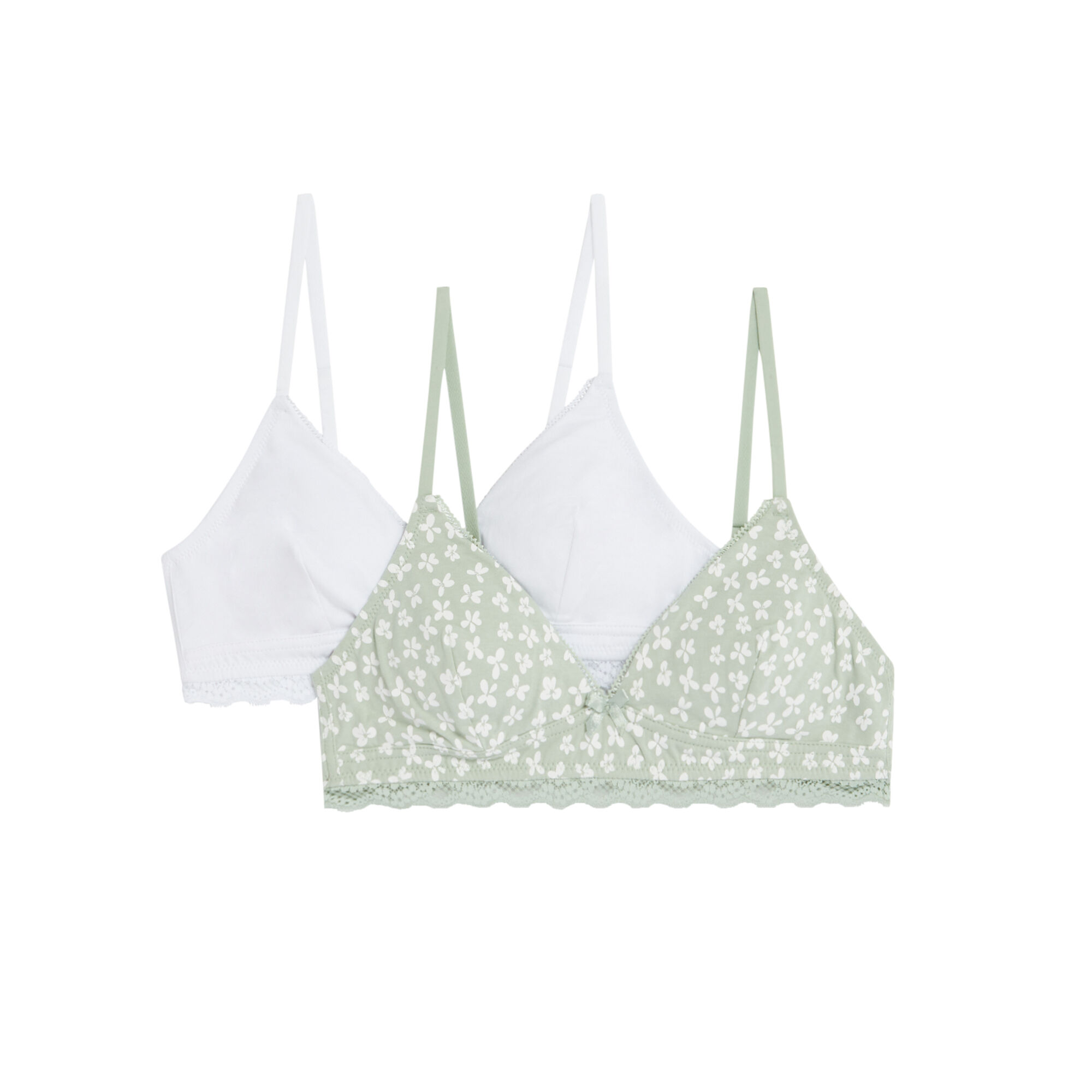 Pack of 2 triangle bras - gray green - Undiz