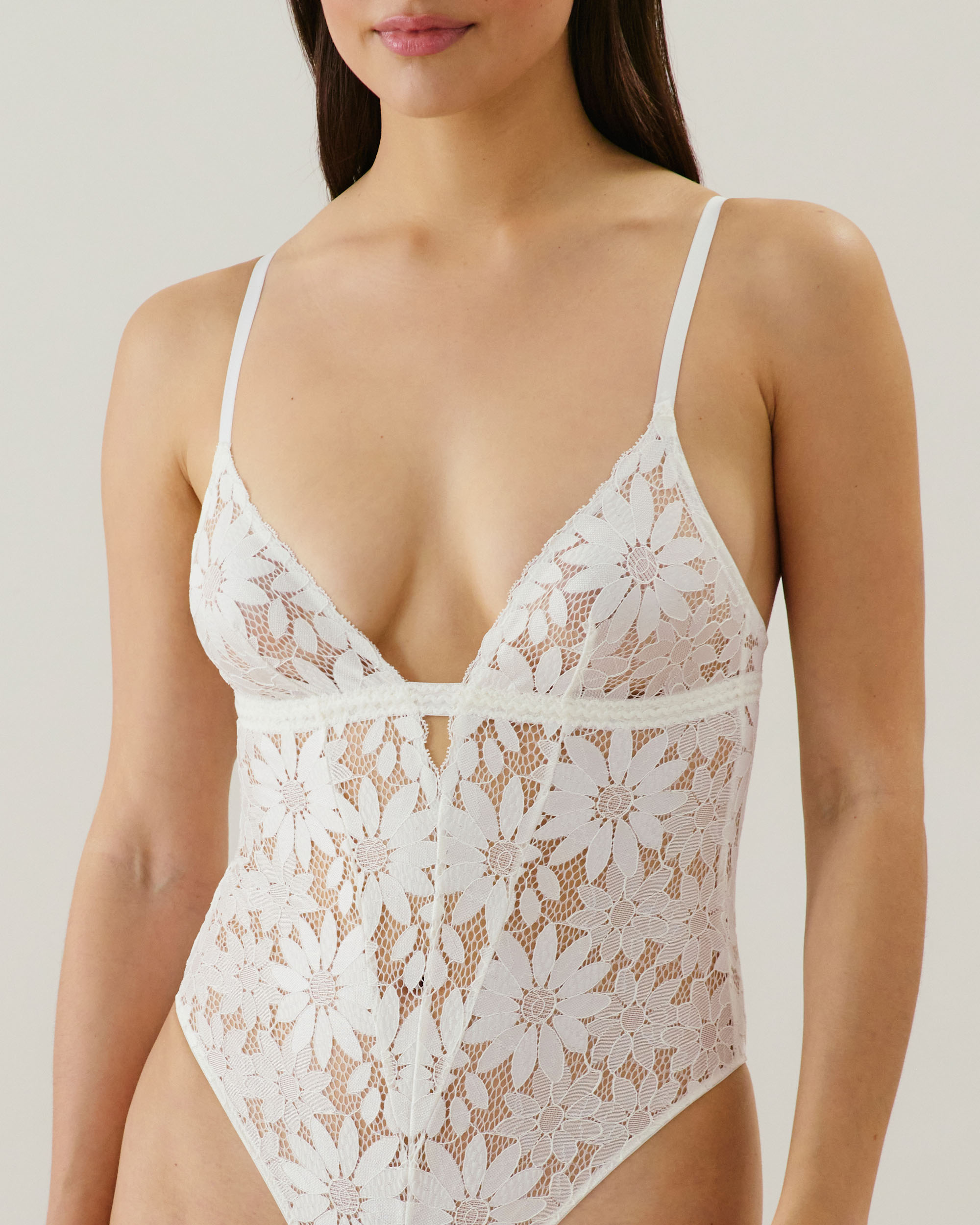 Lace Bodysuit - ecru - Undiz