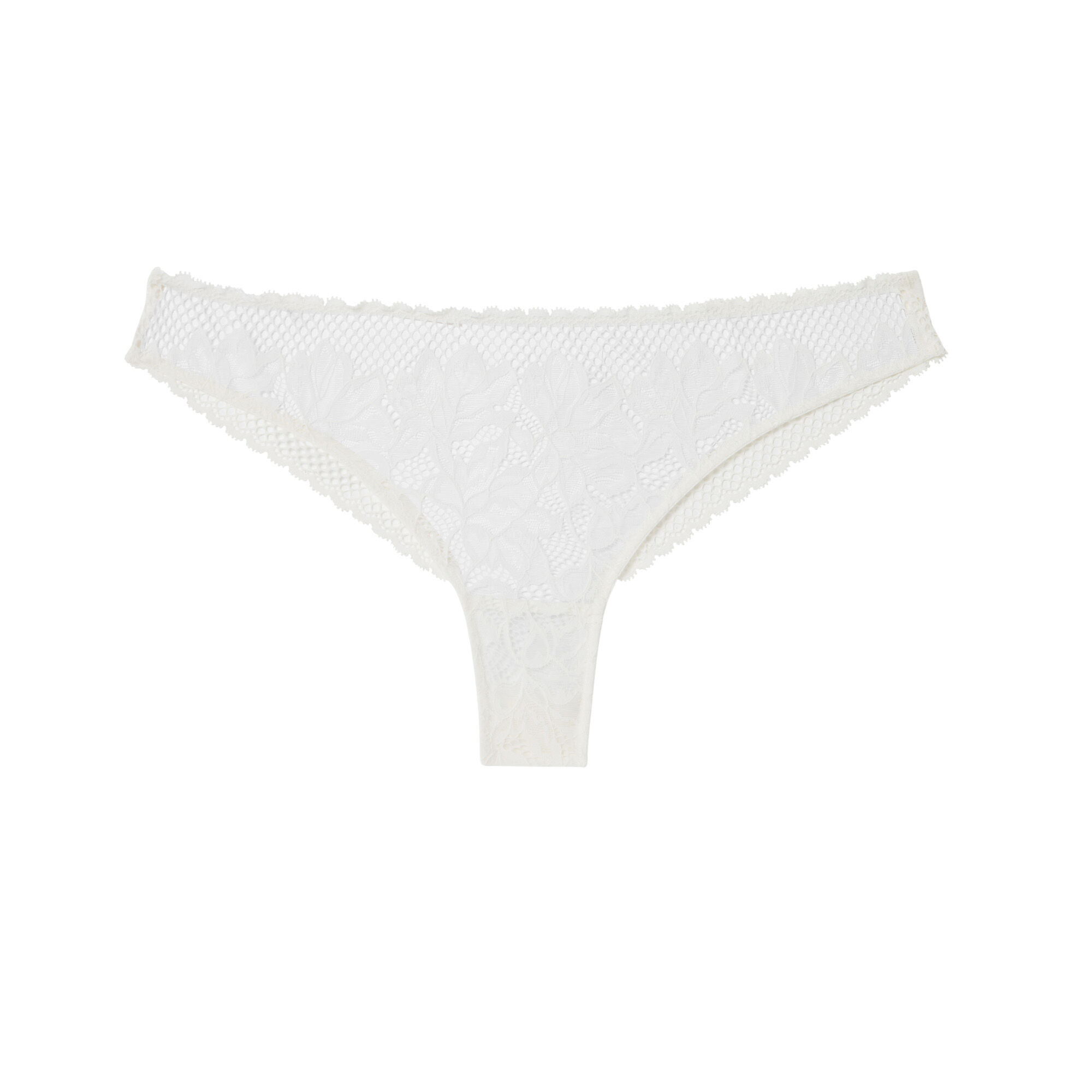 LACEHUT Lace Thong Panties Underwear Ladies Embroidered Floral Thong Panties  Women White Floral Design Thong Net
