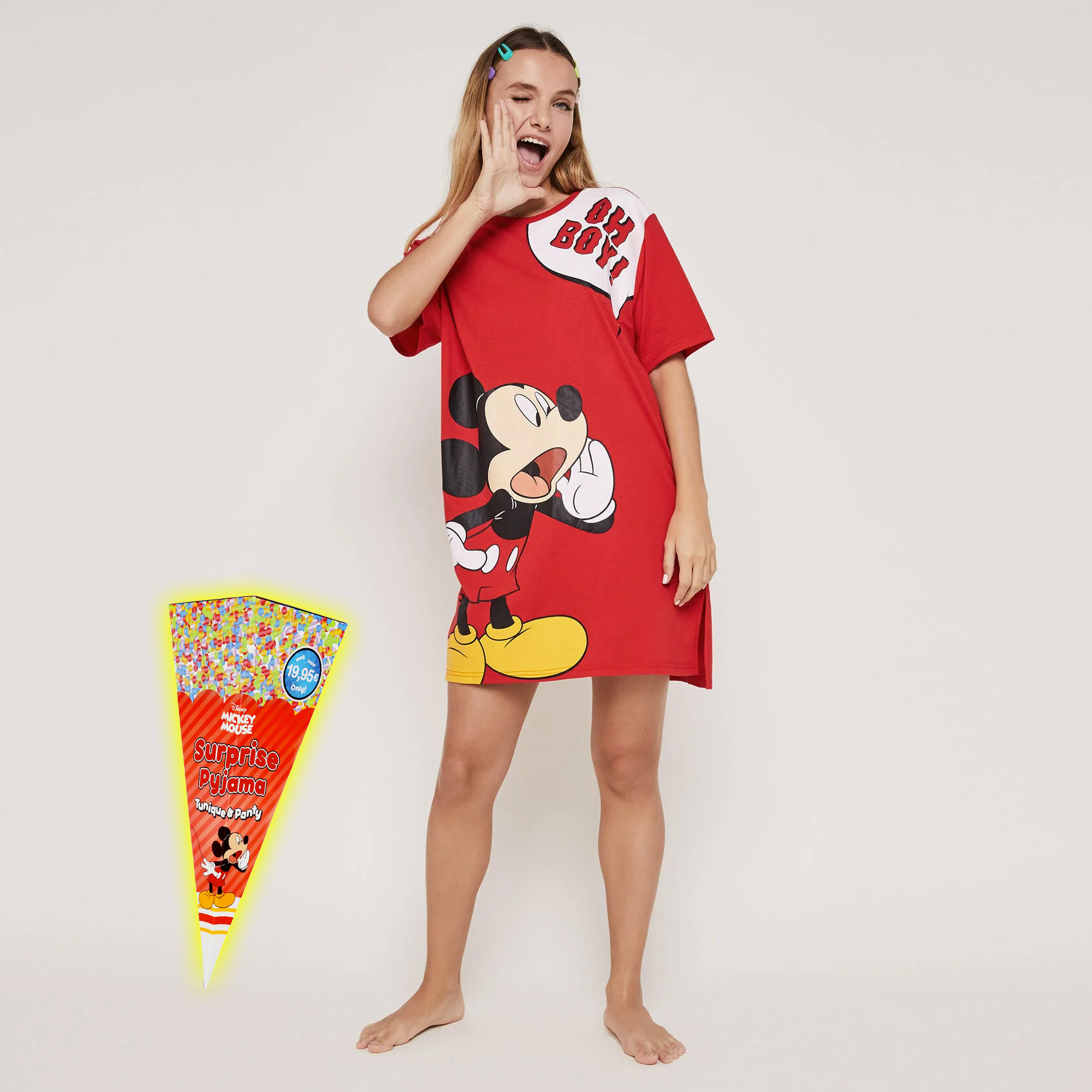 Piżama dwuczęściowa tunika + szorty z nadrukiem Mickey ohboyiz;