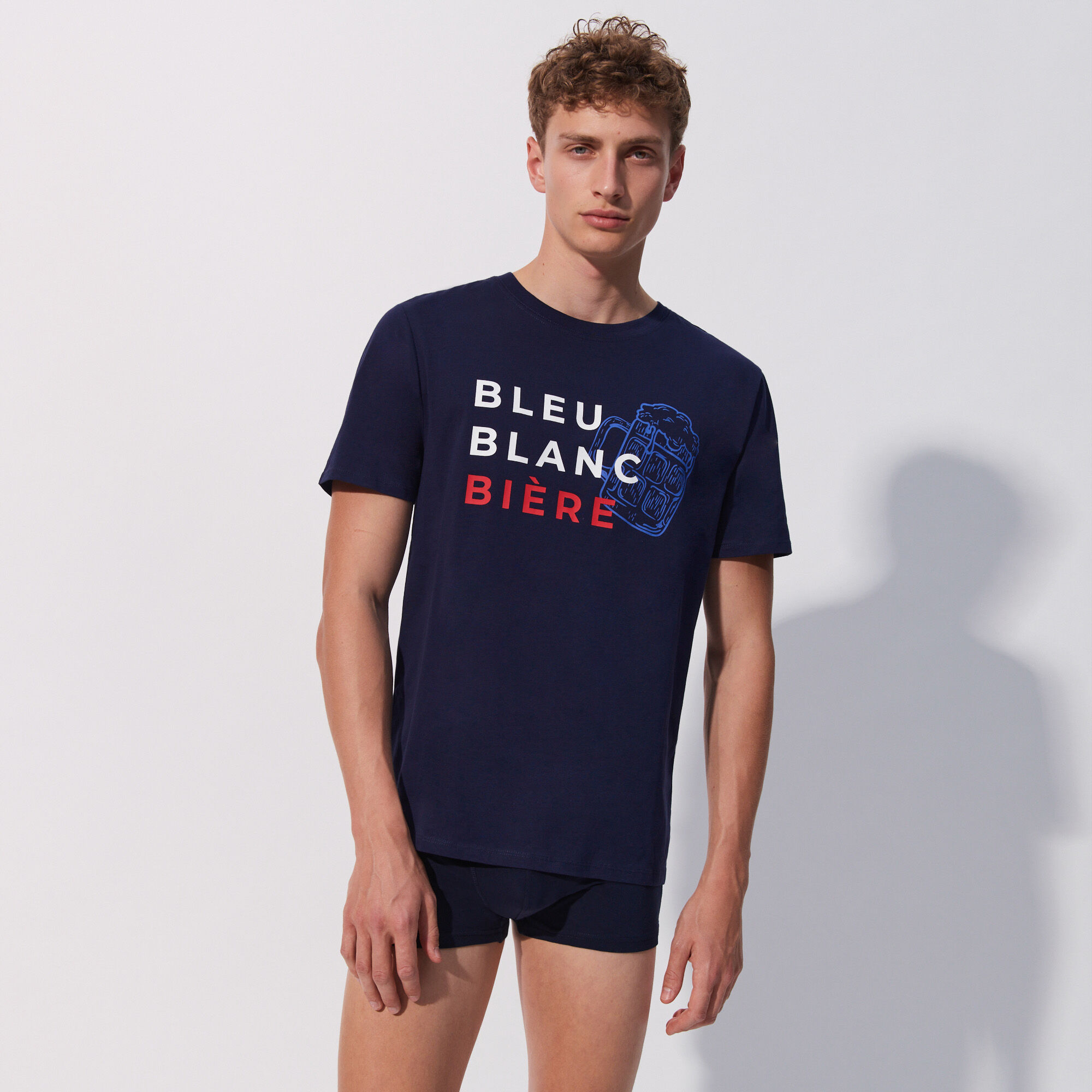 ensemble tee-shirt et culotte stitch - bleu marine - Undiz